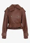 Zimmermann Hypnotic Leather Crop Trench Women In Brown