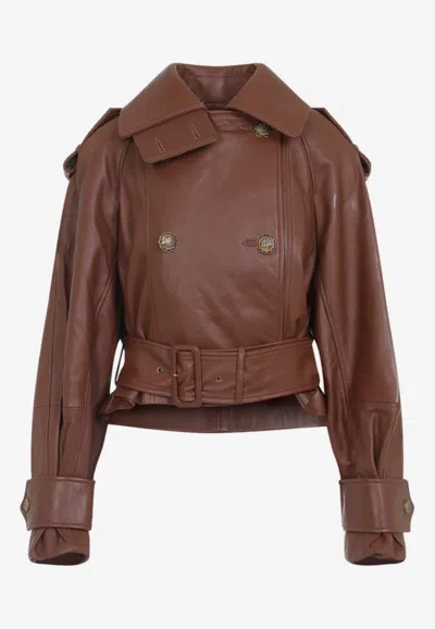 ZIMMERMANN HYPNOTIC LEATHER CROP JACKET