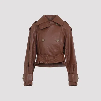 Zimmermann Hypnotic Leather Crop Trench In Brown