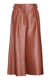 Zimmermann Hypnotic Leather Culotte In Tan