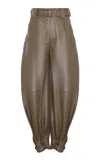 Zimmermann Hypnotic Leather Harem Pant In Olive
