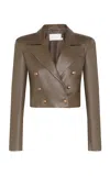 Zimmermann Hypnotic Leather Leather Blazer In Olive
