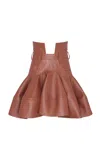 Zimmermann Hypnotic Leather Mini Skirt In Tan