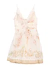 Zimmermann Hypnotic V-neck Mini Dress In Multi