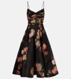 Zimmermann Hypnotic Embellished Belted Cutout Linen And Silk-blend Midi Dress In Black