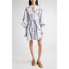 Zimmermann Womens Lilac Poppy Printed Silk-belt Buttoned Linen Mini Dress In Multi