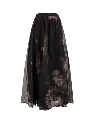 Zimmermann Hypnotic Maxi Skirt Silk Long Skirt In Black
