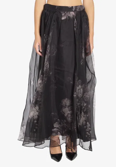 Zimmermann Hypnotic Maxi Tulle Skirt In Black