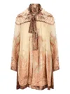 Zimmermann Hypnotic Paisley-print Tied-neck Dress In Neutral