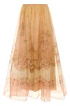 Zimmermann Hypnotic Organza Maxi Skirts Beige In Neutral