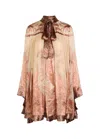 Zimmermann Hypnotic Paisley-devoré Chiffon Mini Dress In Multi