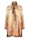 Zimmermann Hypnotic Paisley-print Tied-neck Dress In Neutral