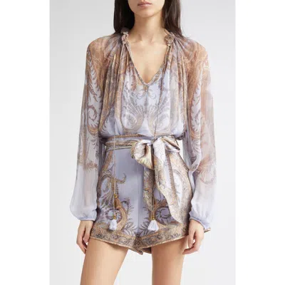 ZIMMERMANN ZIMMERMANN HYPNOTIC PAISLEY SPLIT NECK TOP