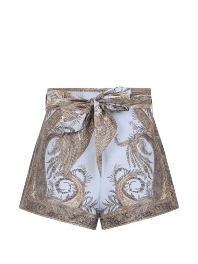 Zimmermann Hypnotic Paisley-print Shorts In Multi
