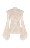 Zimmermann Hypnotic Patched Lace Top In Ivory