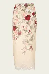 Zimmermann Cream Cascade Print Hypnotic Pencil Skirt In Multi