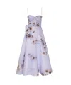 Zimmermann Womens Lilac Poppy Hypnotic Bodice Linen And Silk Midi Dress In Multi