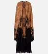 Zimmermann Hypnotic Cape-effect Paisley-print Crepe De Chine Maxi Dress In Black