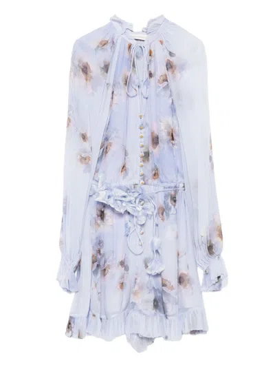 Zimmermann Hypnotic Printed Playsuit In Purple