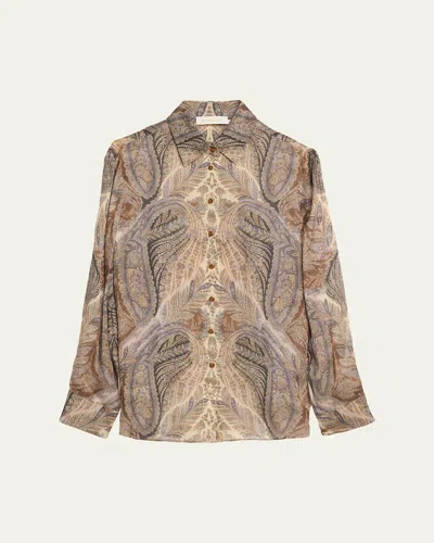 Zimmermann Hypnotic Printed Silk Shirt