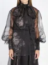 Zimmermann Hypnotic Floral Silk Organza Blouse In Multi