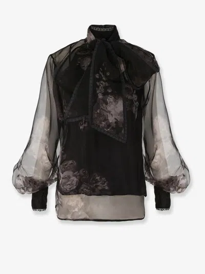 ZIMMERMANN HYPNOTIC PUSSYBOW BLOUSE SILK SHIRT