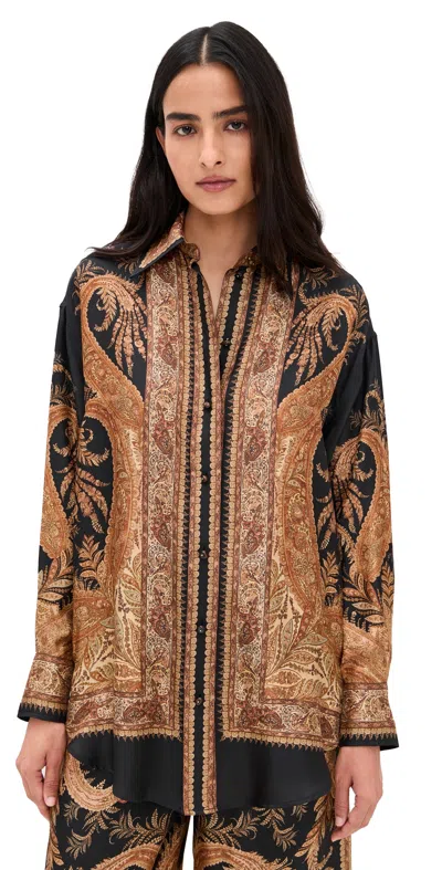 ZIMMERMANN HYPNOTIC RELAXED SHIRT BLACK PAISLEY
