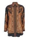 Zimmermann Multicolor Shirt With Pointed Collar And Paisley Motif In Silk Woman In Brown