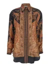 Zimmermann Multicolor Shirt With Pointed Collar And Paisley Motif In Silk Woman In Brown