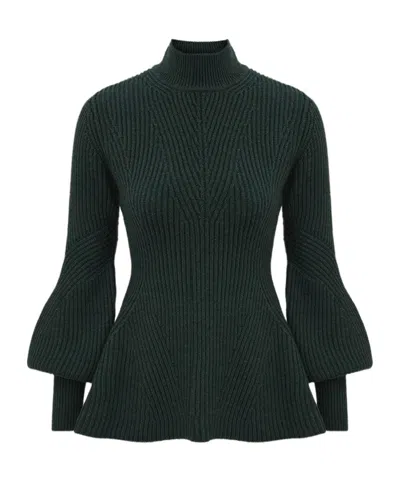 Zimmermann Hypnotic Rib Sweater In Green
