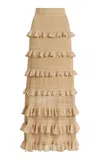 Zimmermann Hypnotic Lace Frill Midi Skirt In Gold