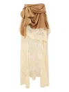 Zimmermann Hypnotic Satin Lace-trimmed Skirt In Neutral