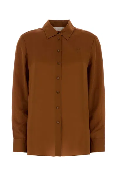 Zimmermann Hypnotic Satin Shirt In Brown