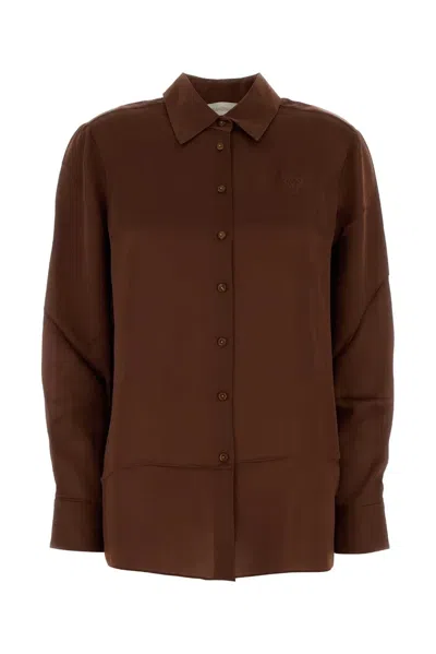 Zimmermann Chocolate Satin Hypnotic Shirt In Brown
