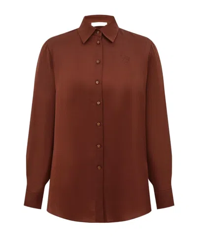Zimmermann Hypnotic Satin Shirt In Red