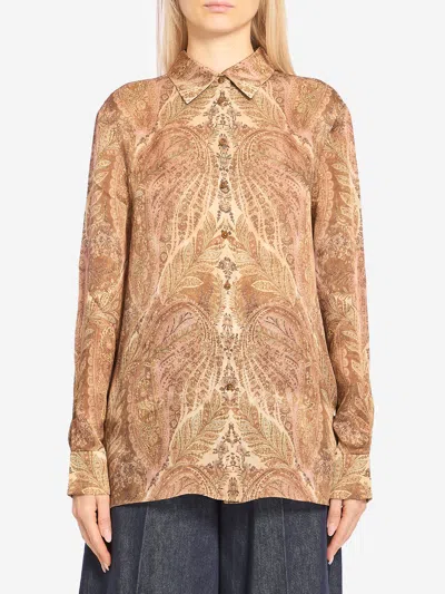 Zimmermann Hypnotic Satin Shirt In Sand