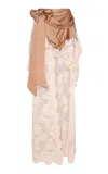 Zimmermann Hypnotic Satin Silk Drape Skirt In Nude
