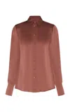 Zimmermann Hypnotic Satin Silk Shirt In Tan