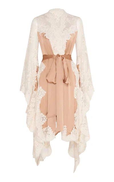 Zimmermann Hypnotic Satin Wrap Dress In Nude