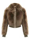 Zimmermann Hypnotic Shearling Bomber Jacket In Green