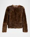 Zimmermann Shearling Jacket Straight Collarless Design In Multi