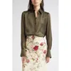 Zimmermann Hypnotic Silk Button-up Shirt In Green