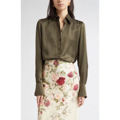 Zimmermann Hypnotic Silk Button-up Shirt In Green