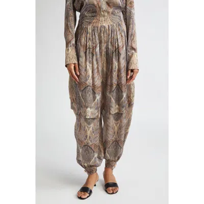 Zimmermann Hypnotic Silk Harem Pants In Multi