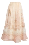 Zimmermann Hypnotic Silk Organza A-line Skirt In Neutral