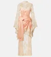 Zimmermann Hypnotic Silk Satin And Lace Gown In Pink