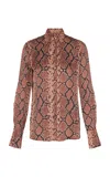 Zimmermann Hypnotic Silk Shirt In Brown
