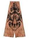 Zimmermann Multicolor Pants With Belt And All-over Paisley Motif In Silk Woman In Neutral