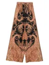 Zimmermann Multicolor Pants With Belt And All-over Paisley Motif In Silk Woman In Multi
