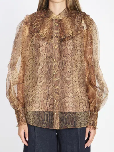 Zimmermann Hypnotic Smocked Blouse In Multi